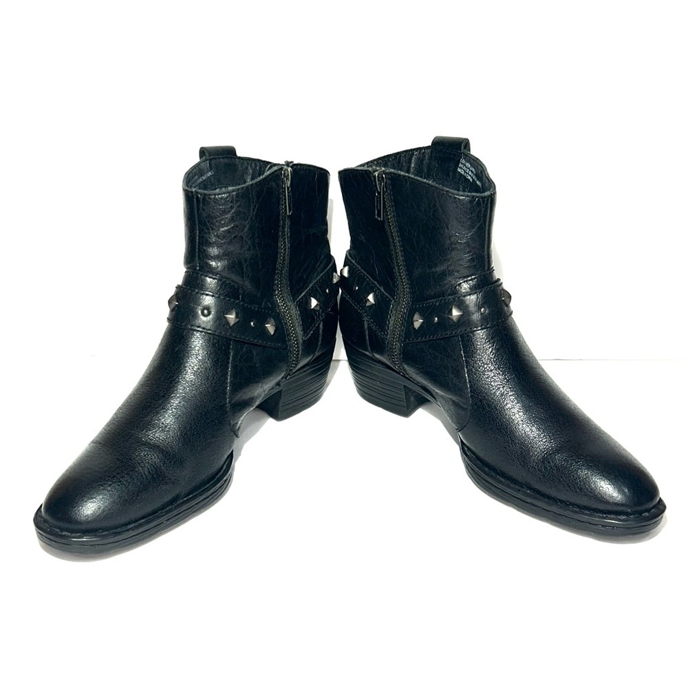 Born Black Leather Studded Moto Ankle Boots 9 - Picture 5 of 8
